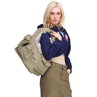 THE CARGO SACK BAG IN CANVAS WITH FAUX FUR